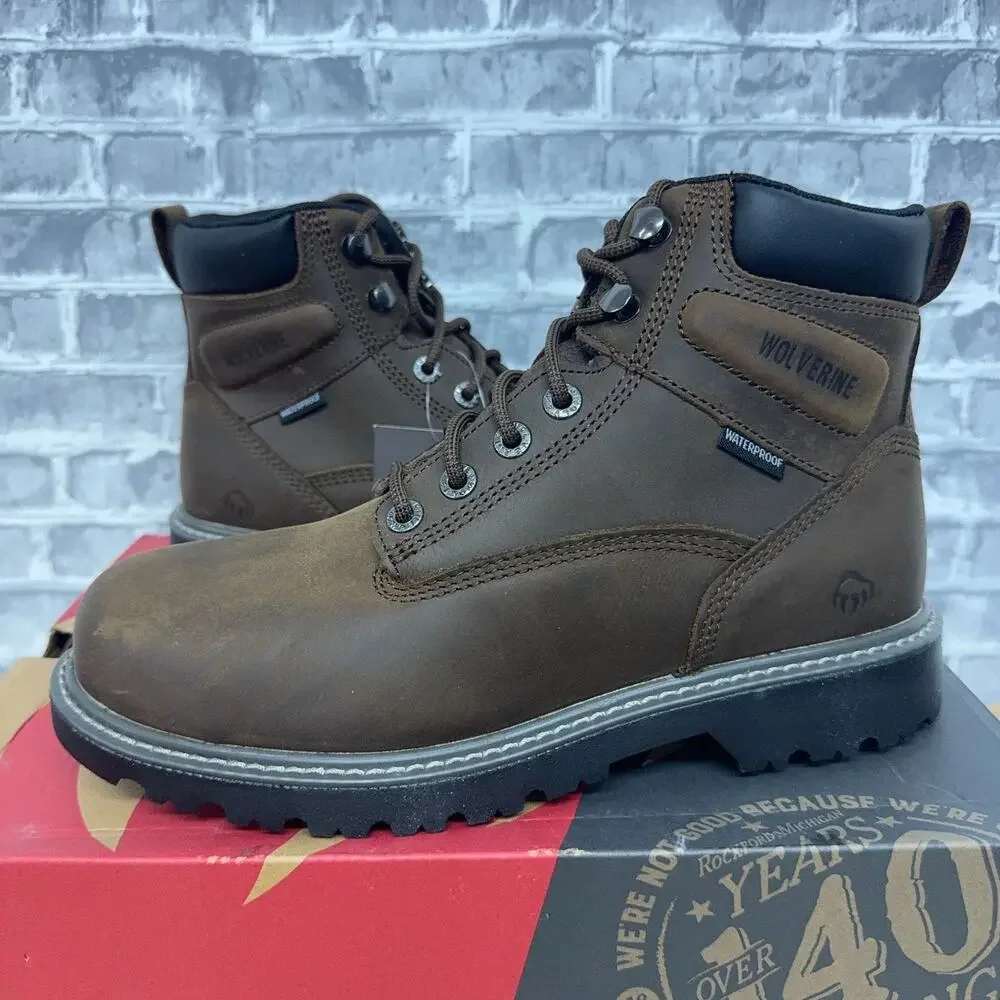 Wolverine Floorhand Dark Brown Steel Toe Waterproof Work Boot W10633 Mens 8.5
